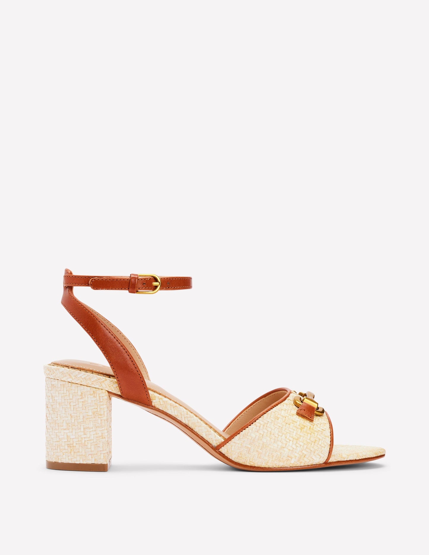 Iris Snaffle Block Heel Sandal-Natural