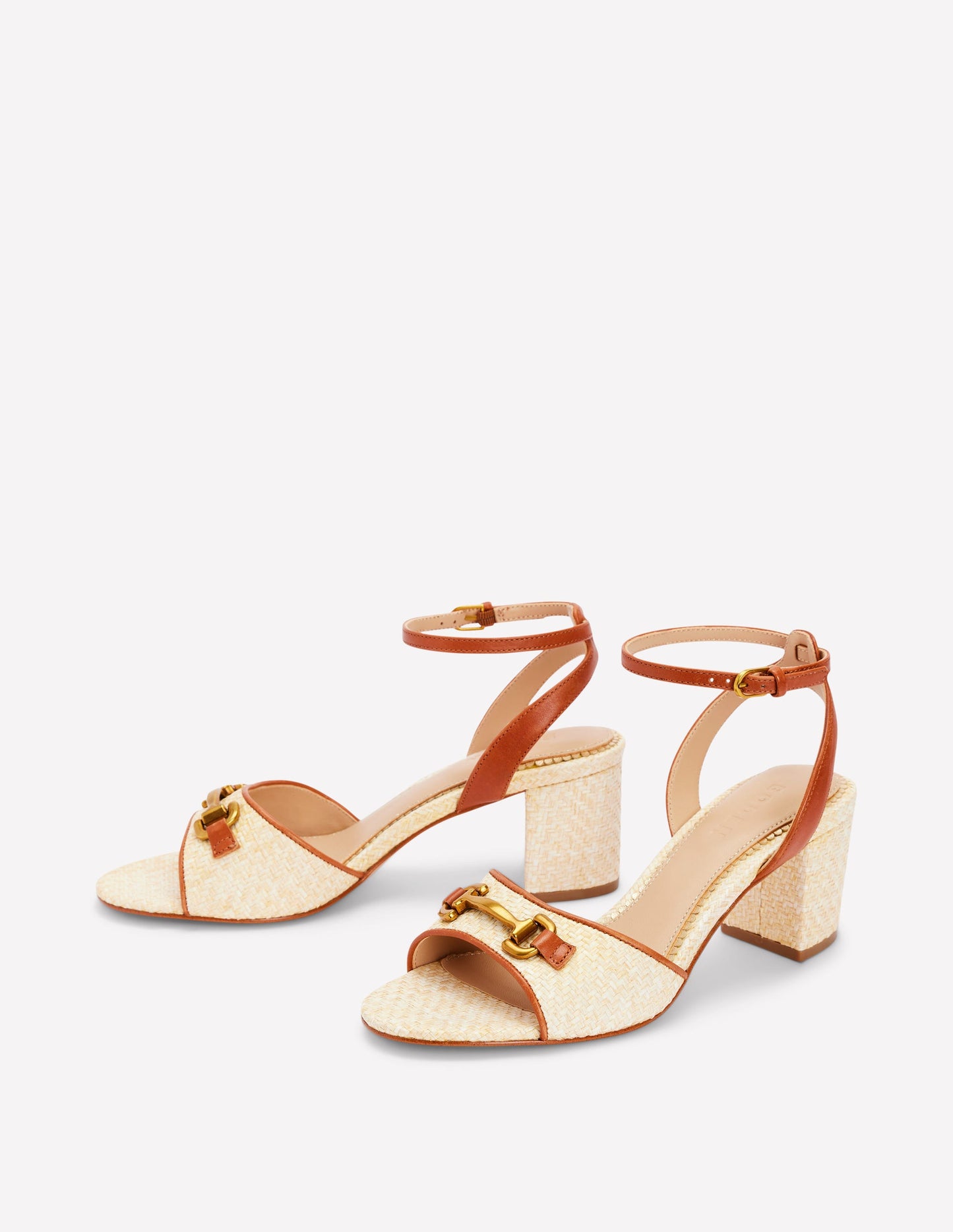 Iris Snaffle Block Heel Sandal-Natural