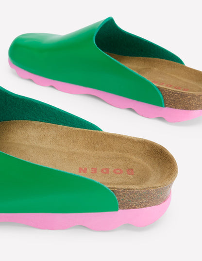 Colour Block Clogs-Rich Emerald