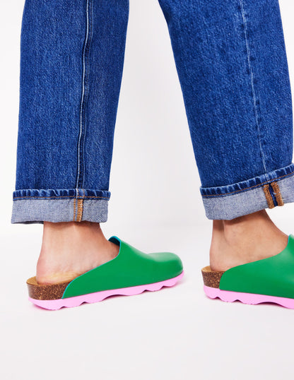 Colour Block Clogs-Rich Emerald