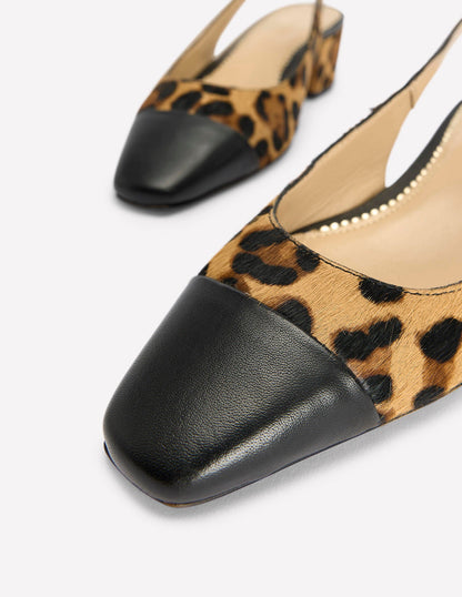 Ailsa Block Heel Slingbacks-Classic Leopard