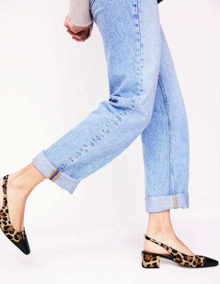 Ailsa Block Heel Slingbacks-Classic Leopard