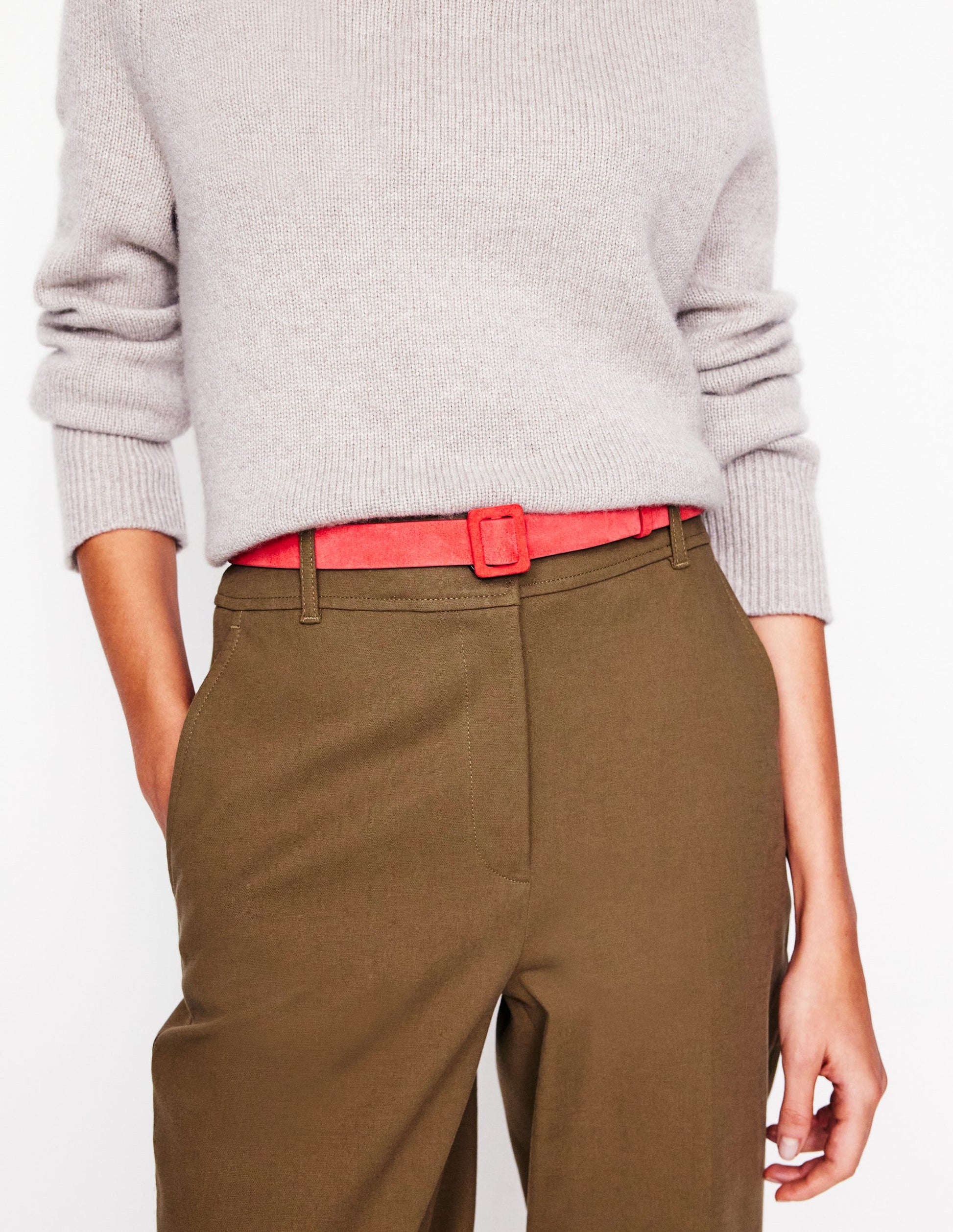 Suede Skinny Buckle Belt-Strawberry Tart Red-2