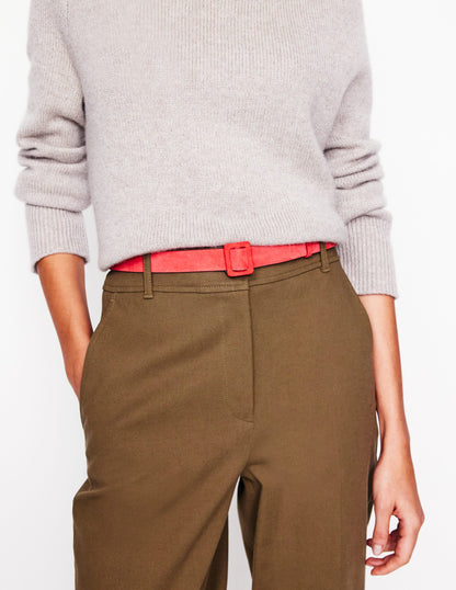 Suede Skinny Buckle Belt-Strawberry Tart Red-2