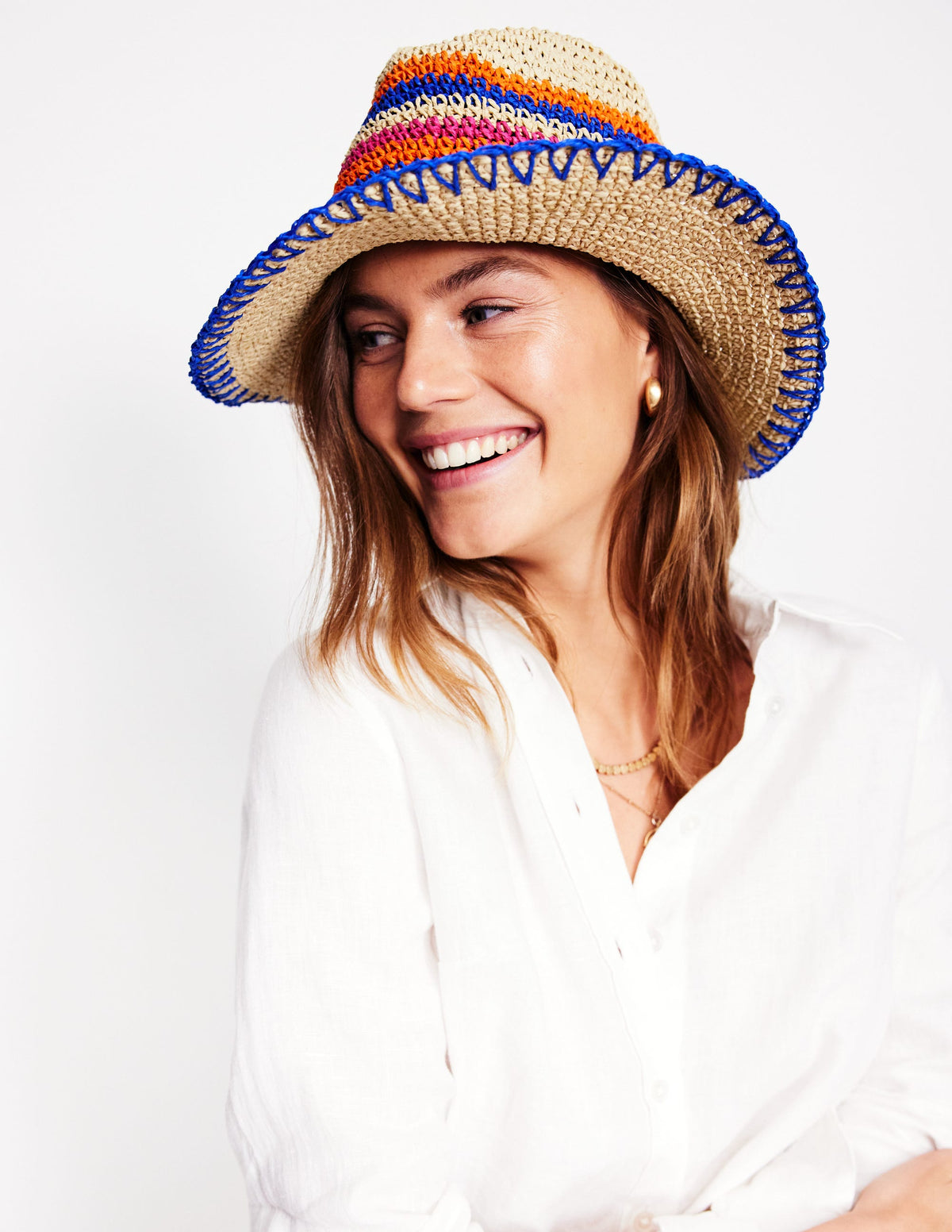 Stripe Straw Hat-Multi Stripe - Image 2
