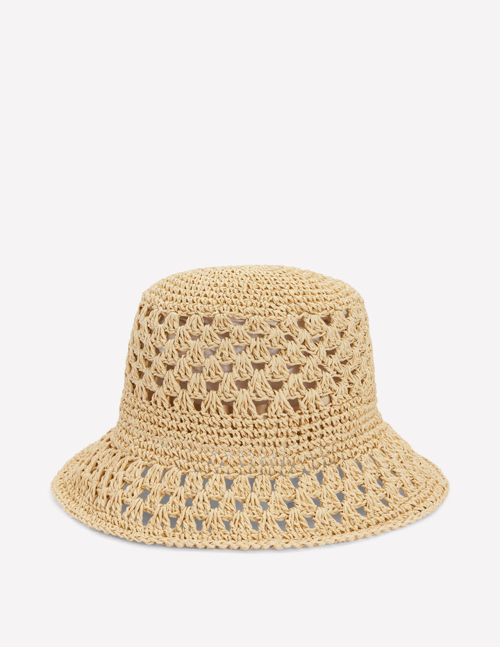Crochet Bucket Hat-Natural