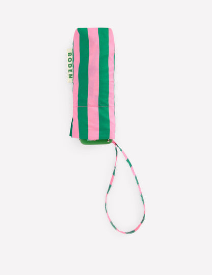 Small Umbrella-Green/Pink Stripe