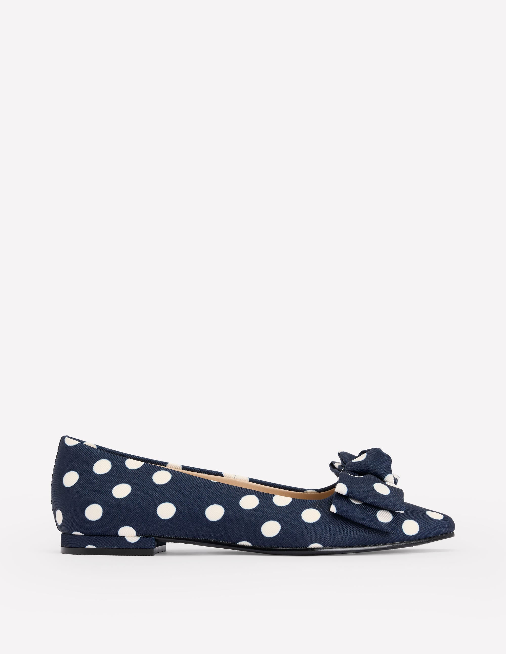 Chisel Toe Ballet Flat-French Navy, Abstract Dot - Image 1