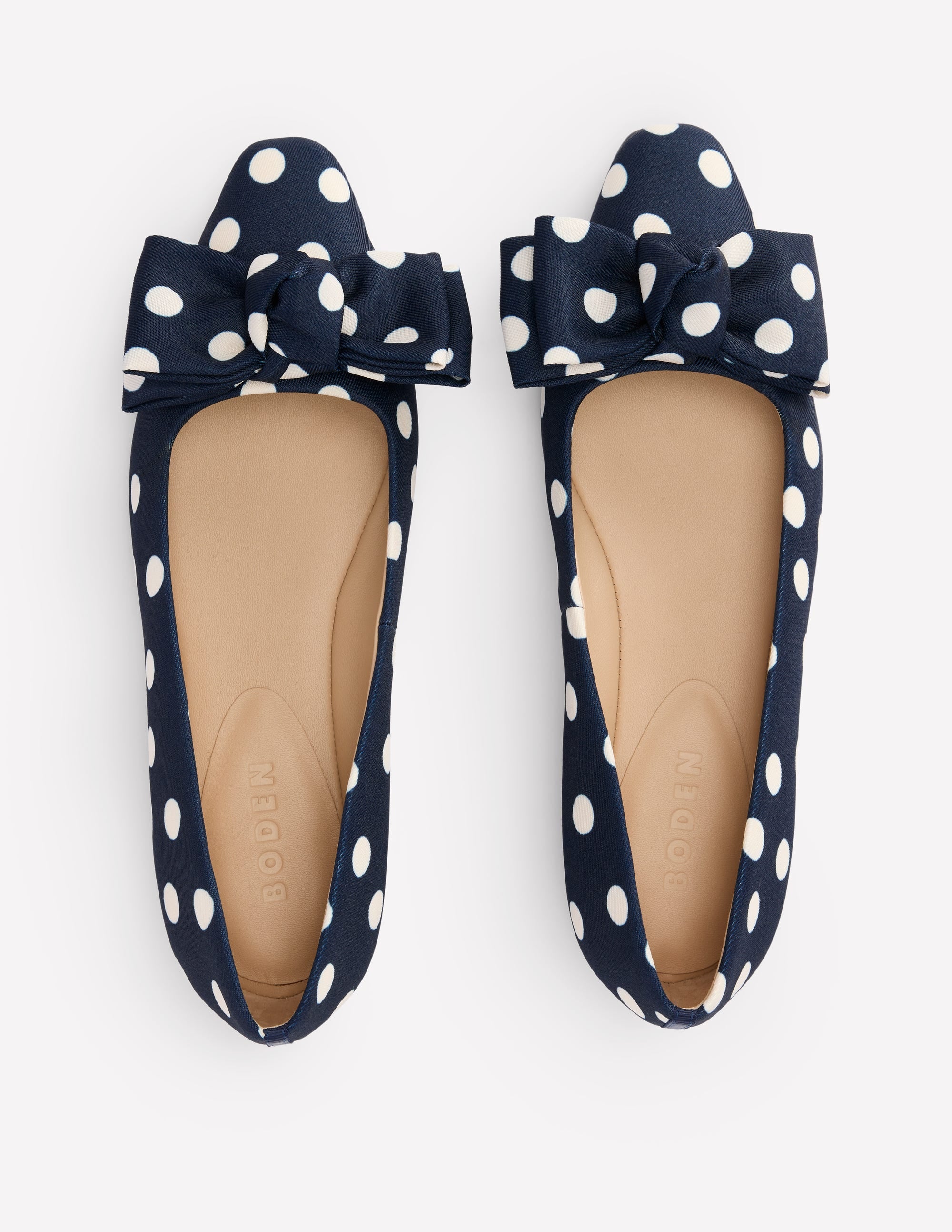 Chisel Toe Ballet Flat-French Navy, Abstract Dot - Image 5