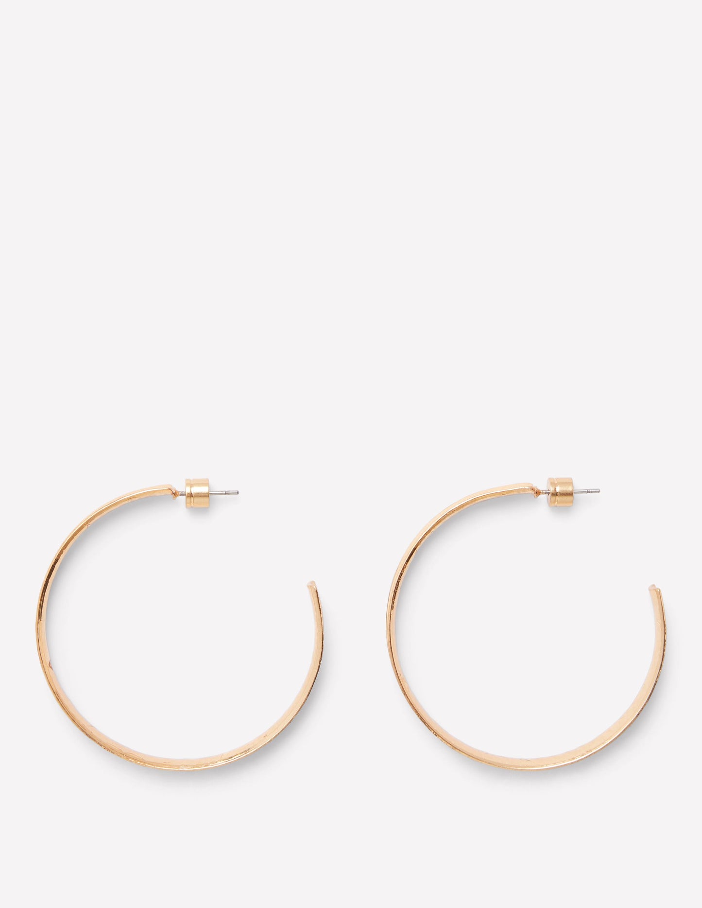 Large Hammered Hoop Earrings-Gold