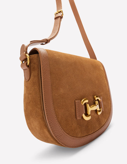 Iris Snaffle Leather Satchel-Tan