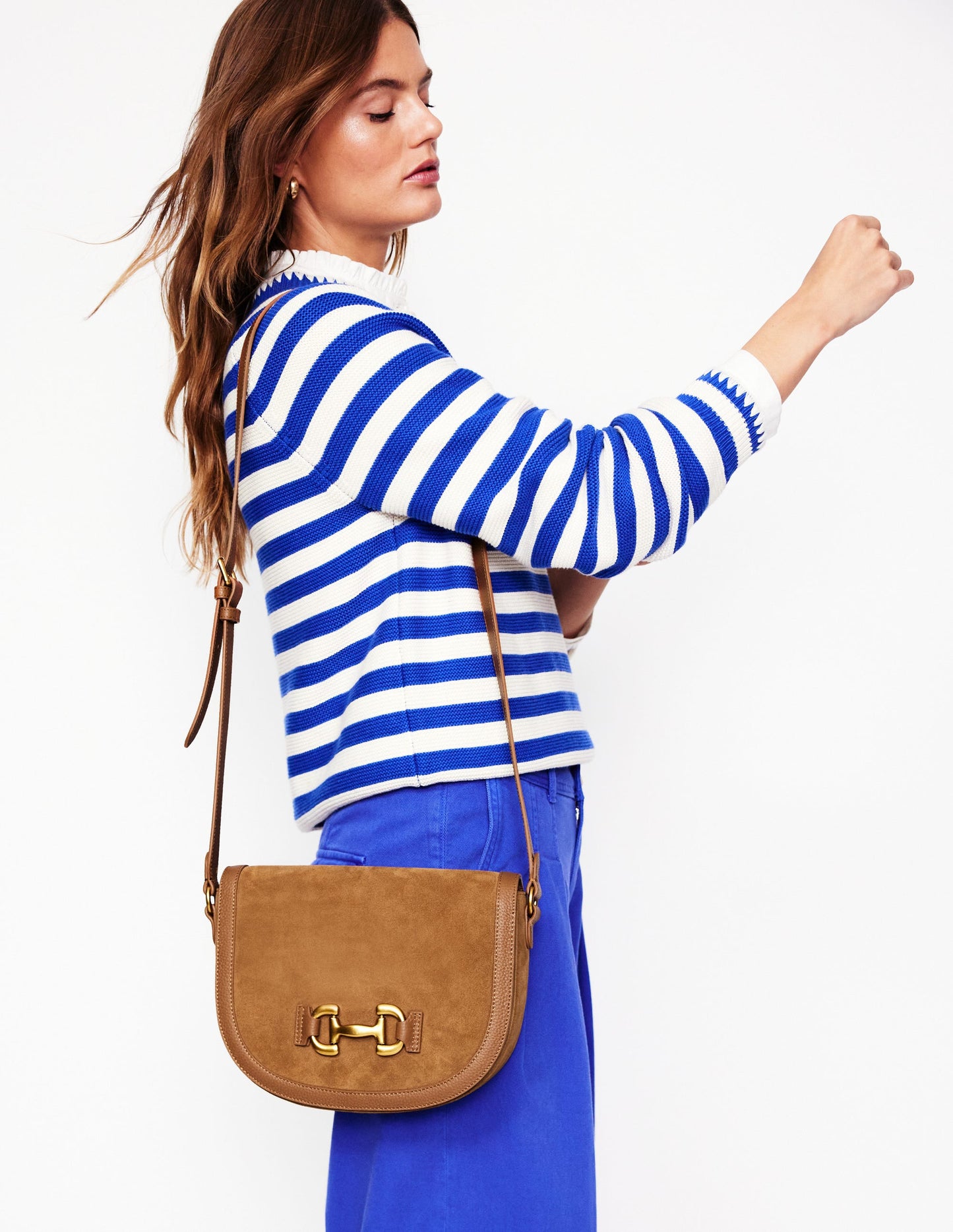 Iris Snaffle Leather Satchel-Tan