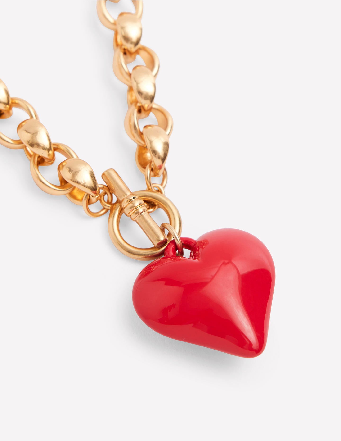 Chunky Heart Necklace-High Risk Red - Image 3