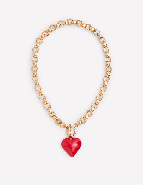 Chunky Heart Necklace-High Risk Red - Image 1