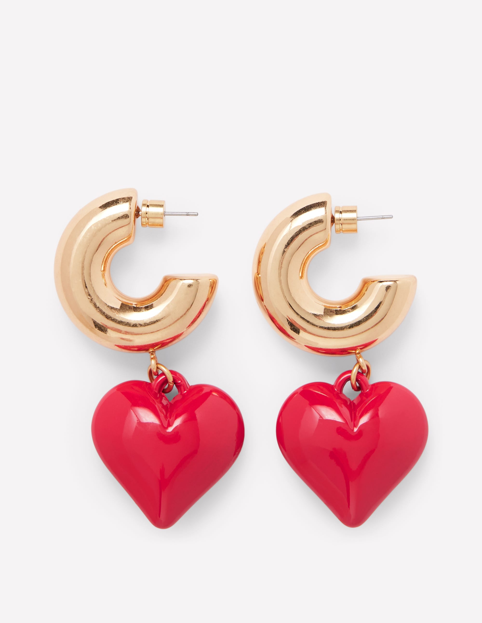 Chunky Heart Hoops-Red - Image 1