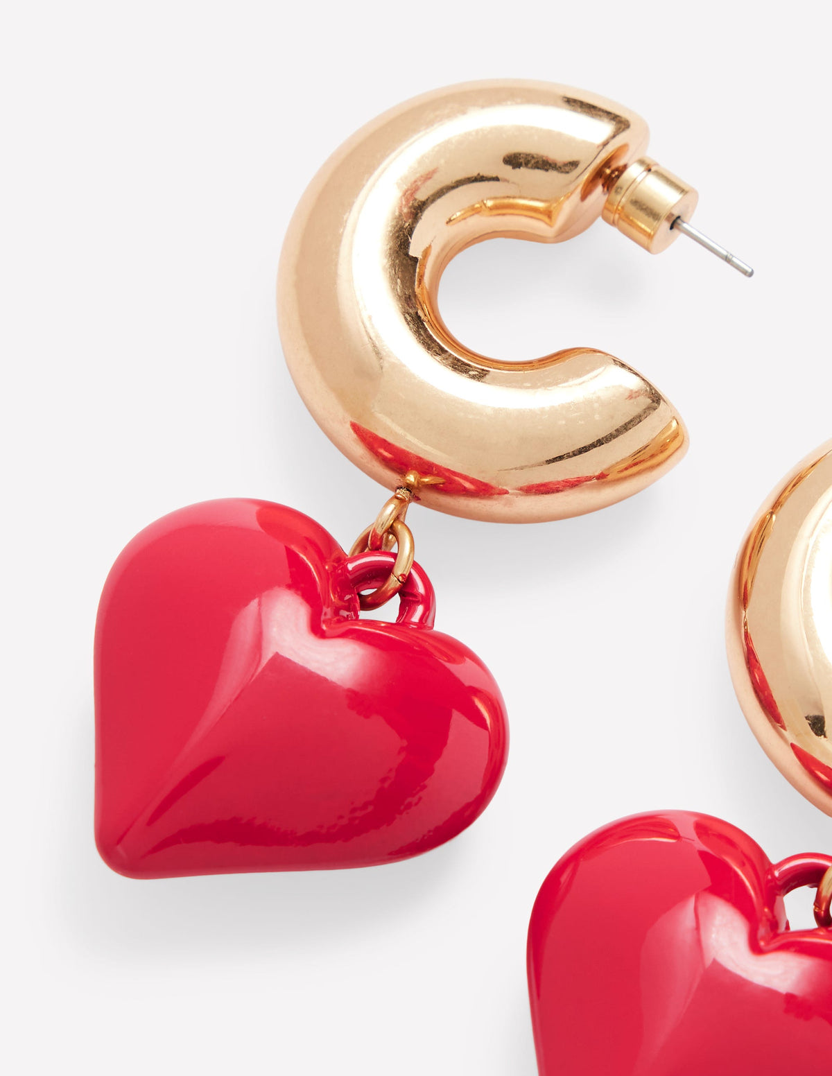 Chunky Heart Hoops-Red - Image 3