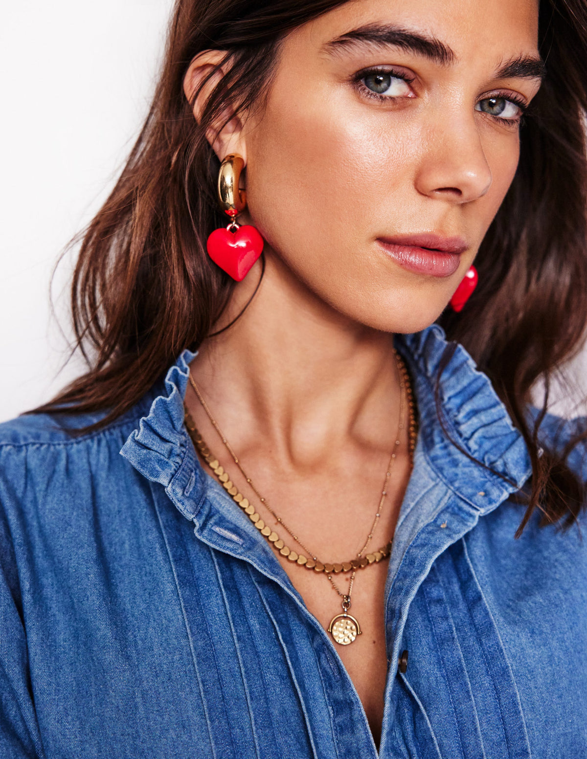 Chunky Heart Hoops-Red - Image 2