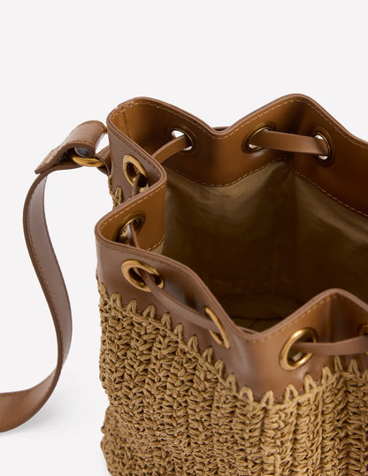Mini Straw Bucket-Natural Raffia-4