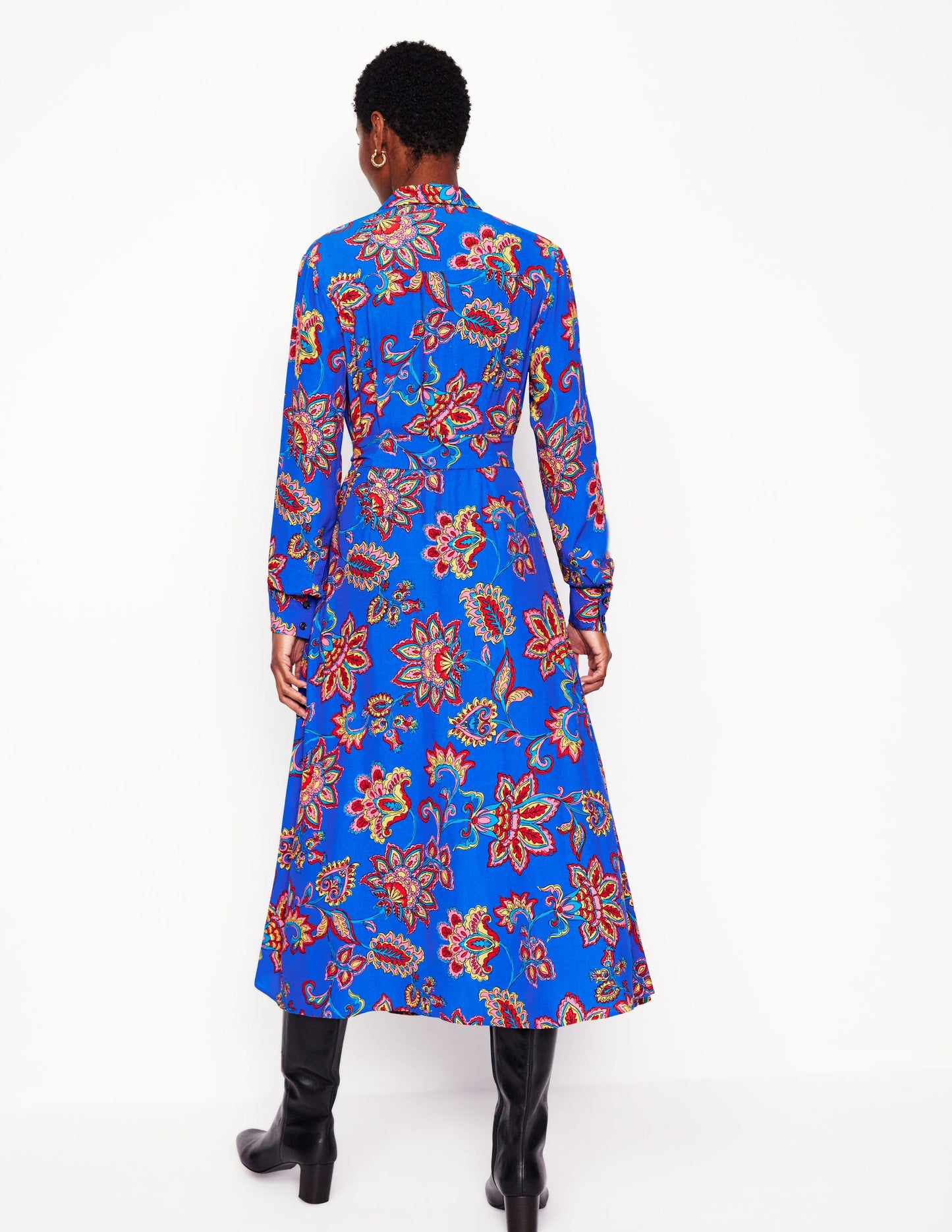 Kate Midi Shirt Dress-Gallery Blue, Whimsical Vine