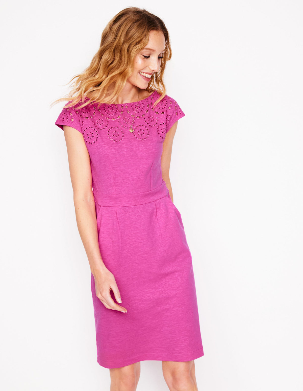 Florrie Broderie Dress-Cosmos Pink - Image 1