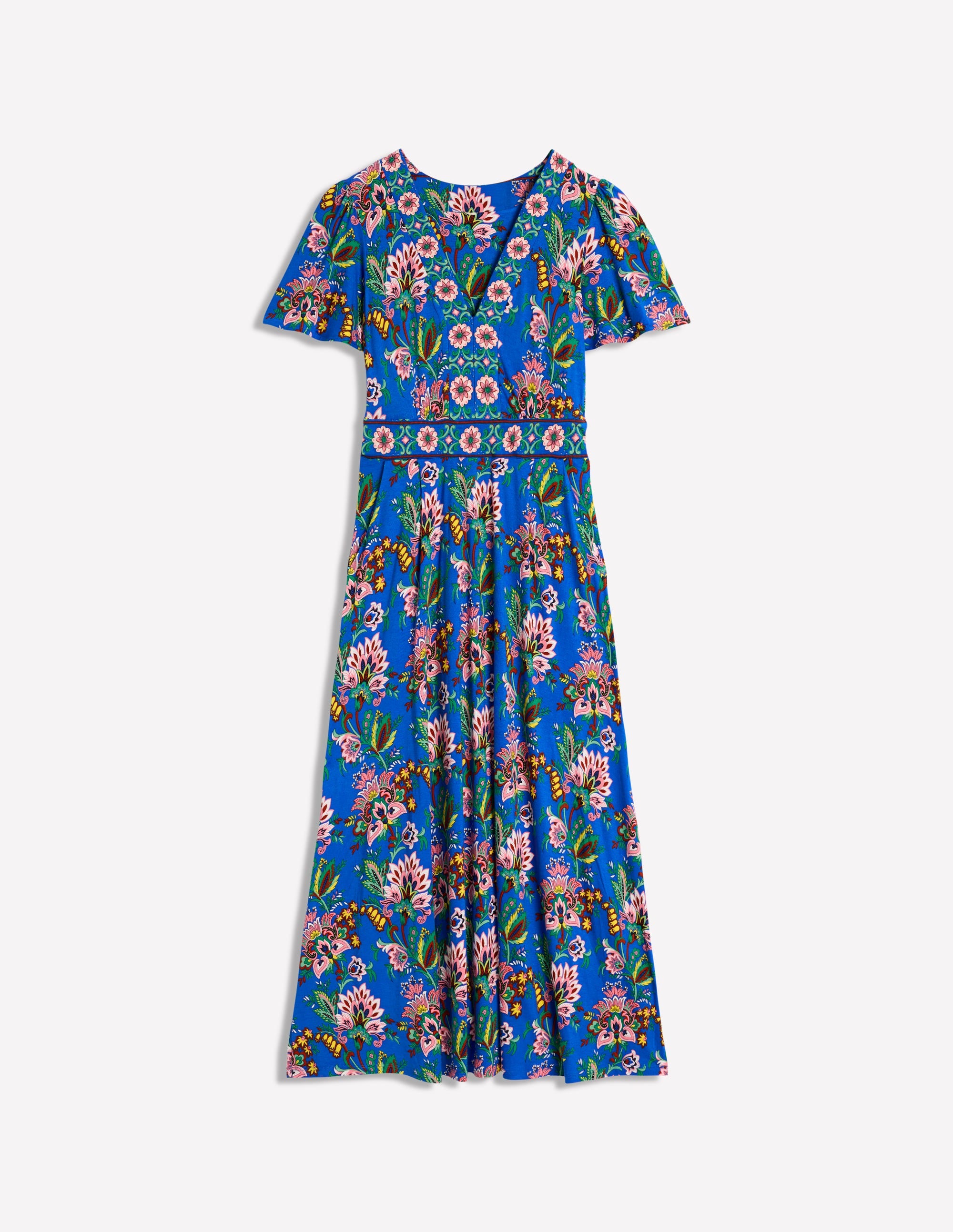 Ellie Flutter Maxi Tea Dress-Gallery Blue, Botanica Terrace - Image 6