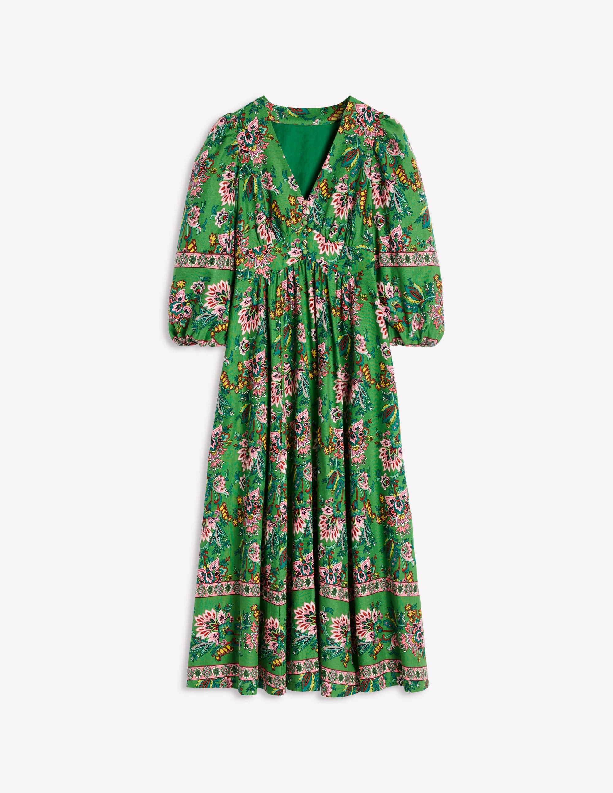 Lola Blouson Maxi Dress-Green, Botanica Terrace - Image 7