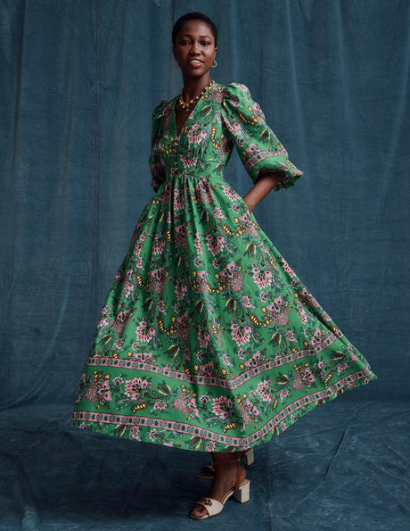 long sleeve fitted dress BROOKLYN MIDI Boho Lace Maxi Dress Size:UK 8 (In-Rental) sustainableshop