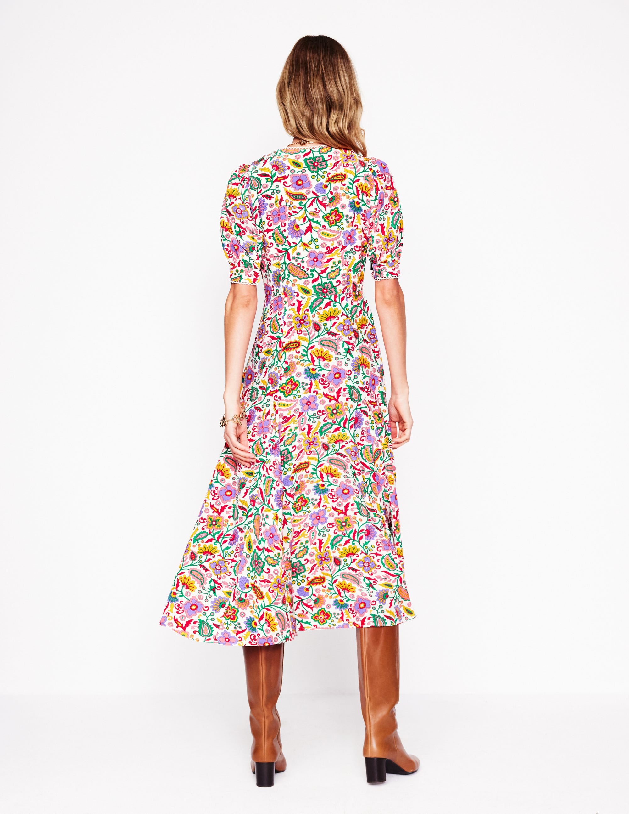 Rosie Godet Tea Dress-Multi, Oriental Paradise - Image 8