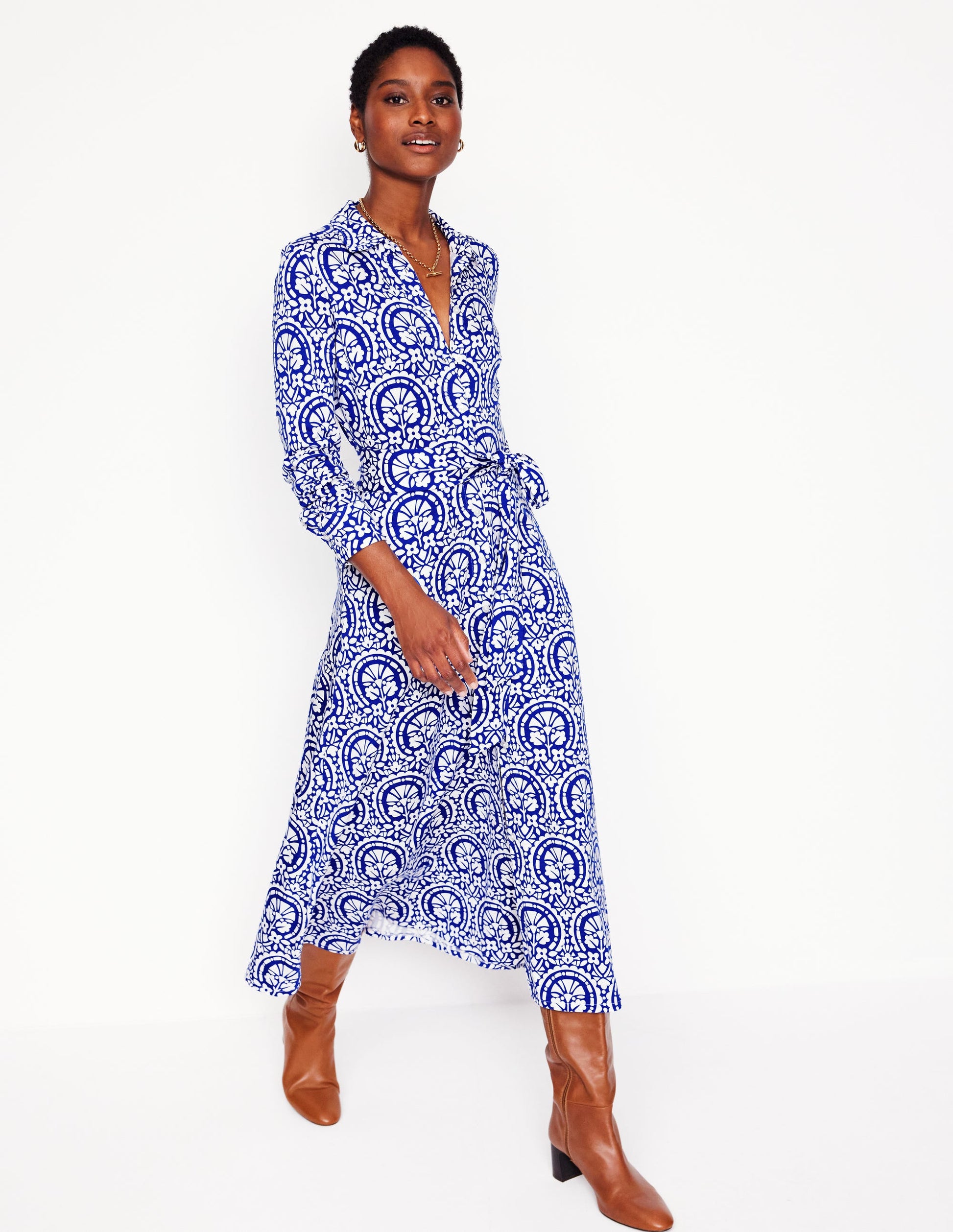 boden marcia jersey shirt dress Marcia Jersey Shirt Dress - Military Olive, Brushed Animal