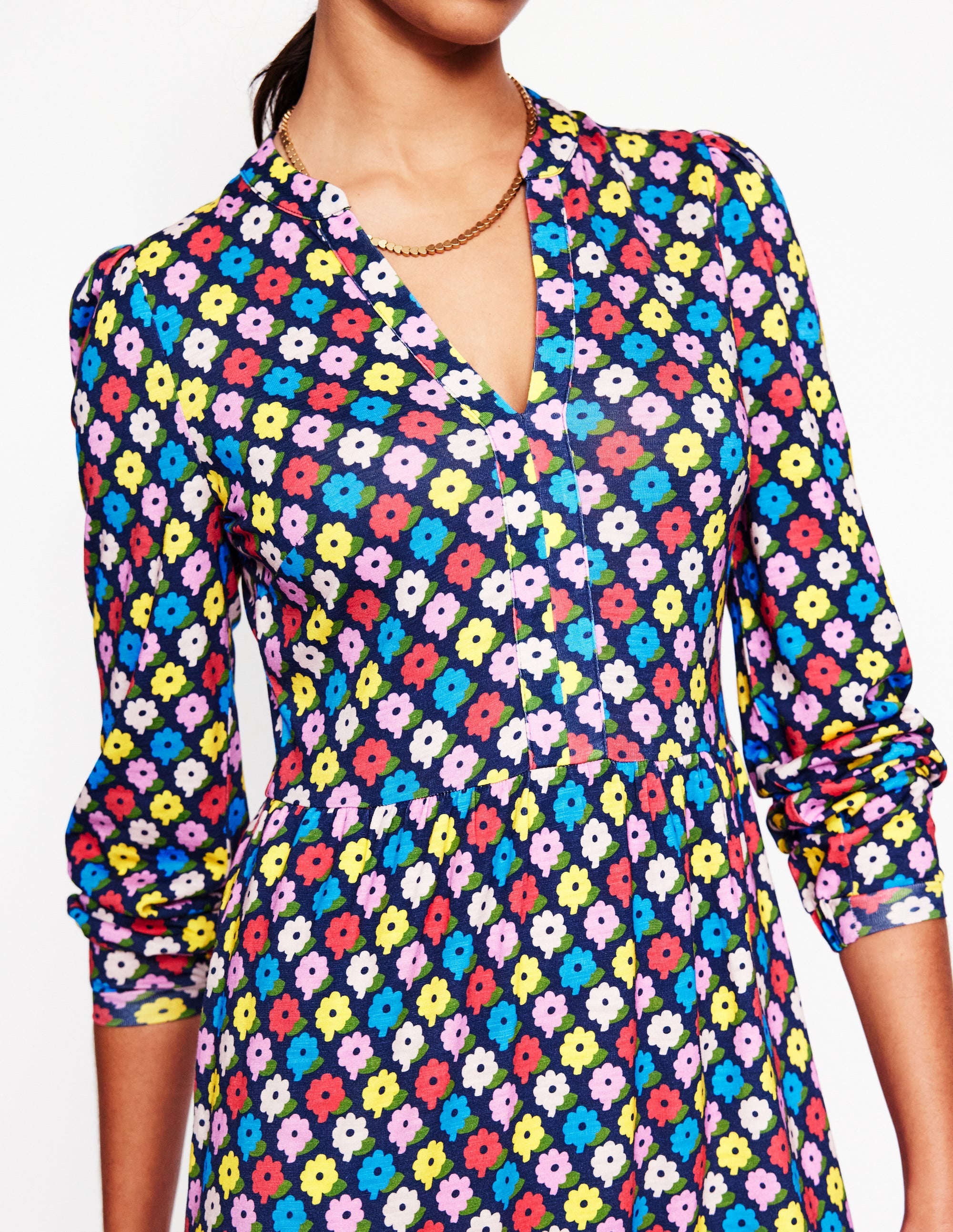 Naomi Relaxed Jersey Dress-Multi, Pop Daisy - Image 2