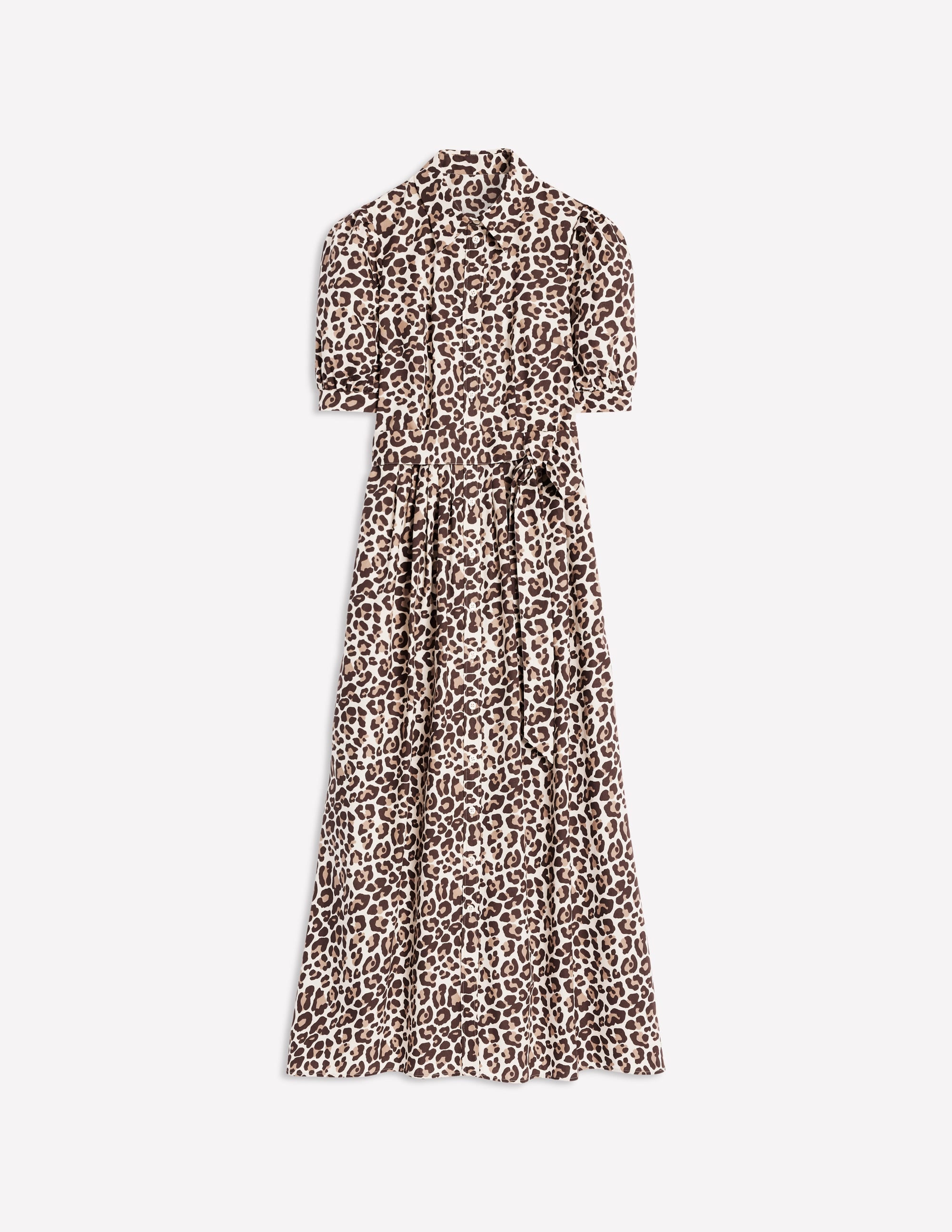 Alexa Maxi Shirt Dress-Sandpiper Beige, Cheetah Pop - Image 6