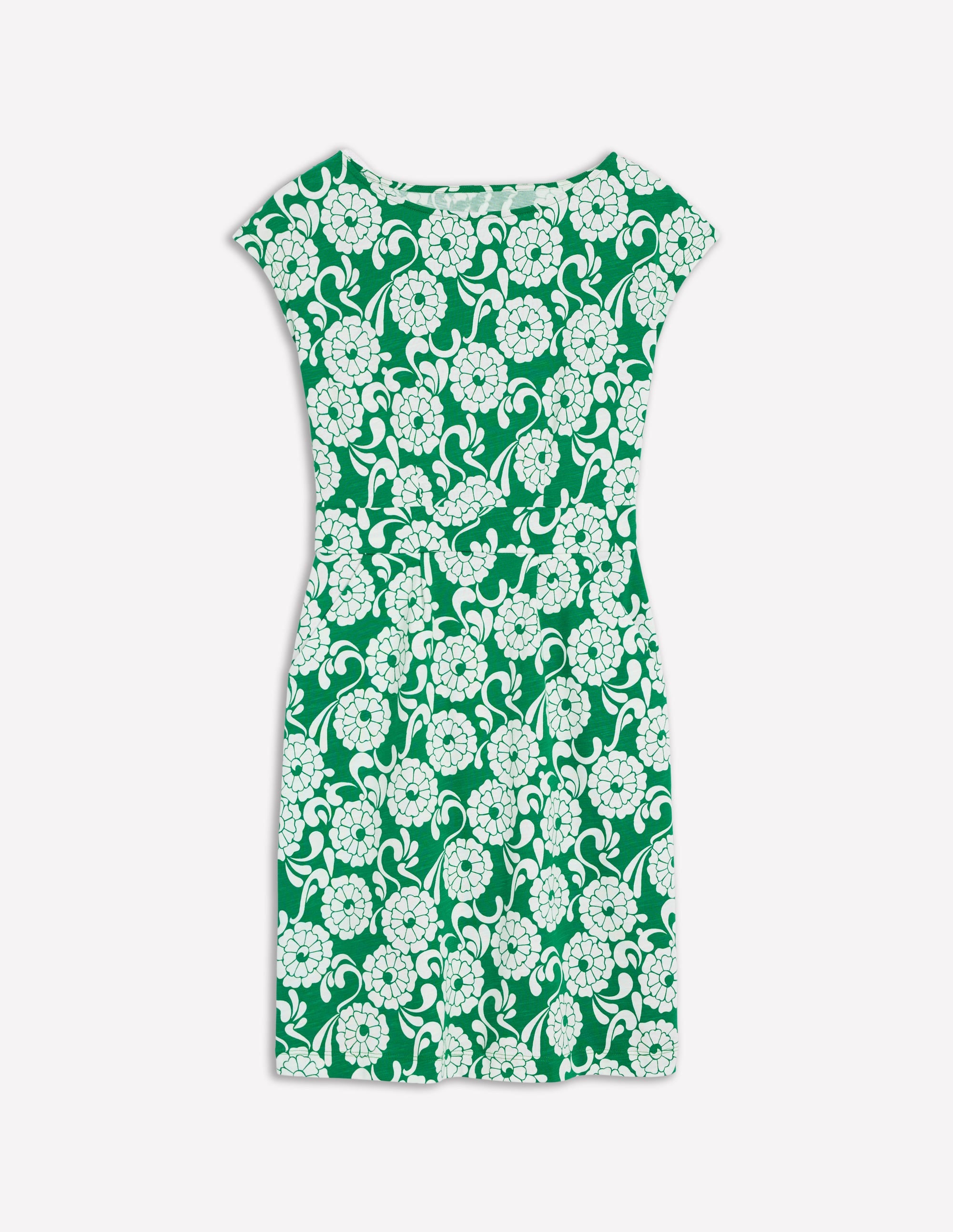 Florrie Jersey Dress-Rich Emerald, Blossom Swirl - Image 5