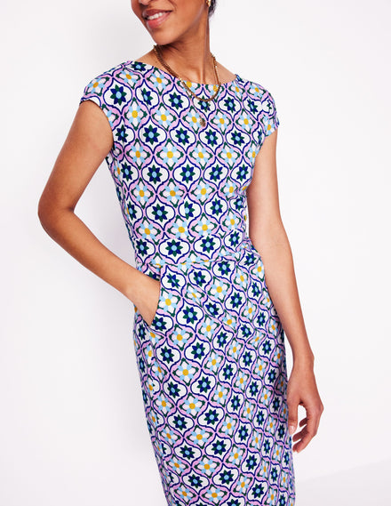 Florrie Jersey Dress-Multi, Floweret Tile