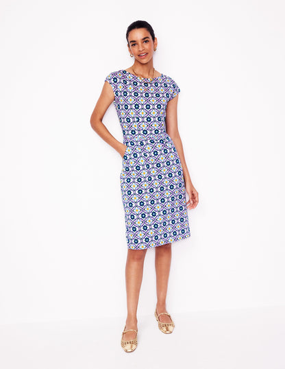 Florrie Jersey Dress-Multi, Floweret Tile