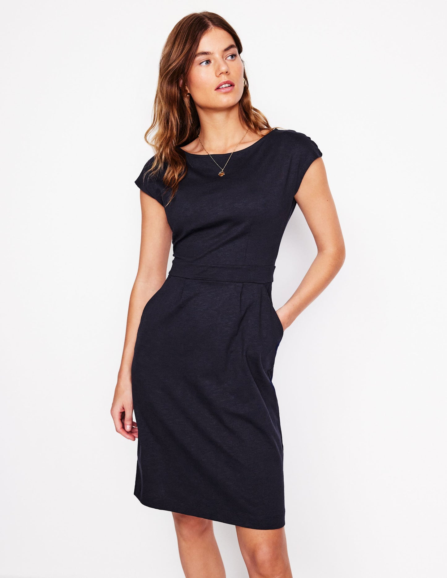 Florrie Jersey Dress-Navy