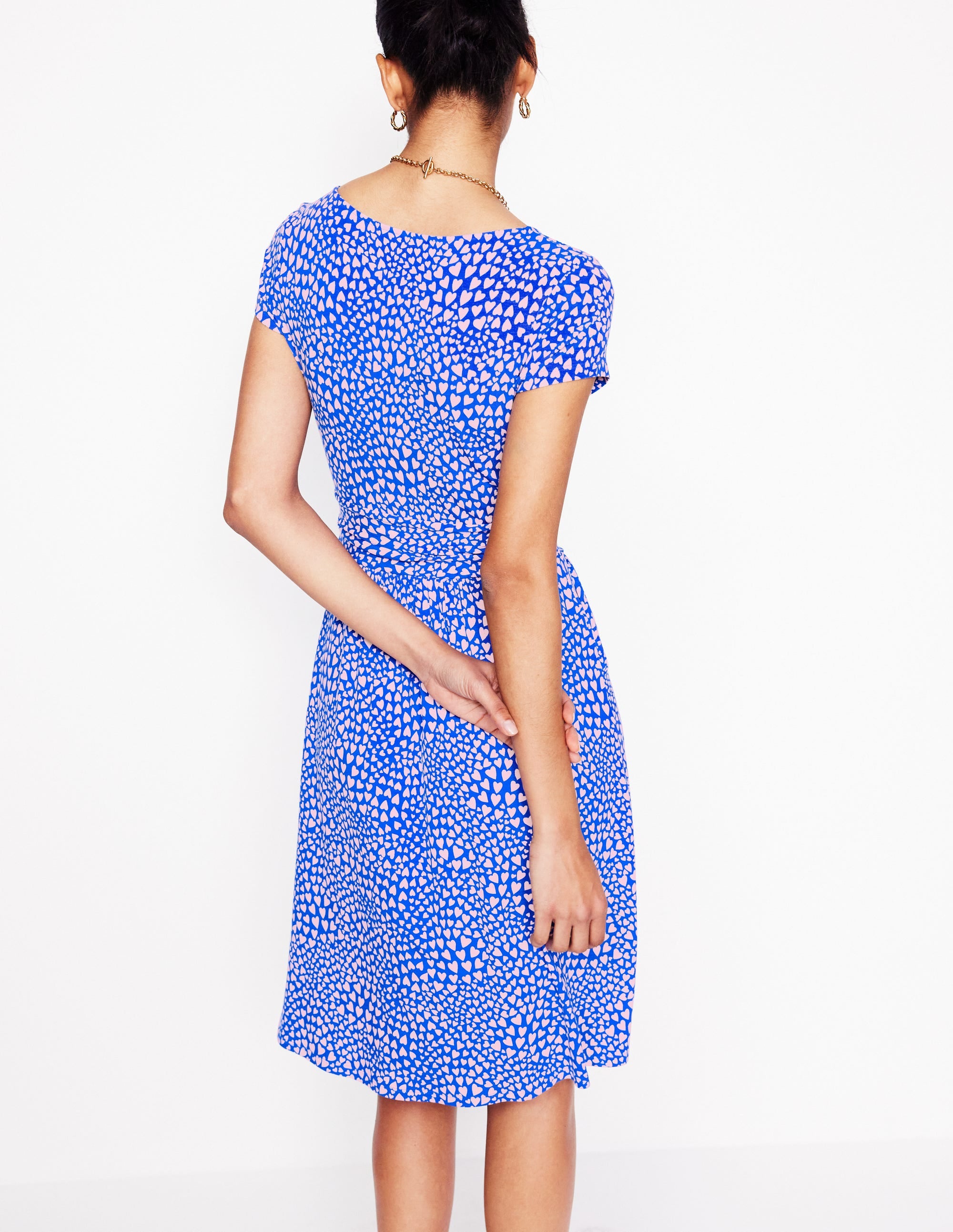 Amelie Jersey Dress-Gallery Blue, Heart Cluster - Image 3