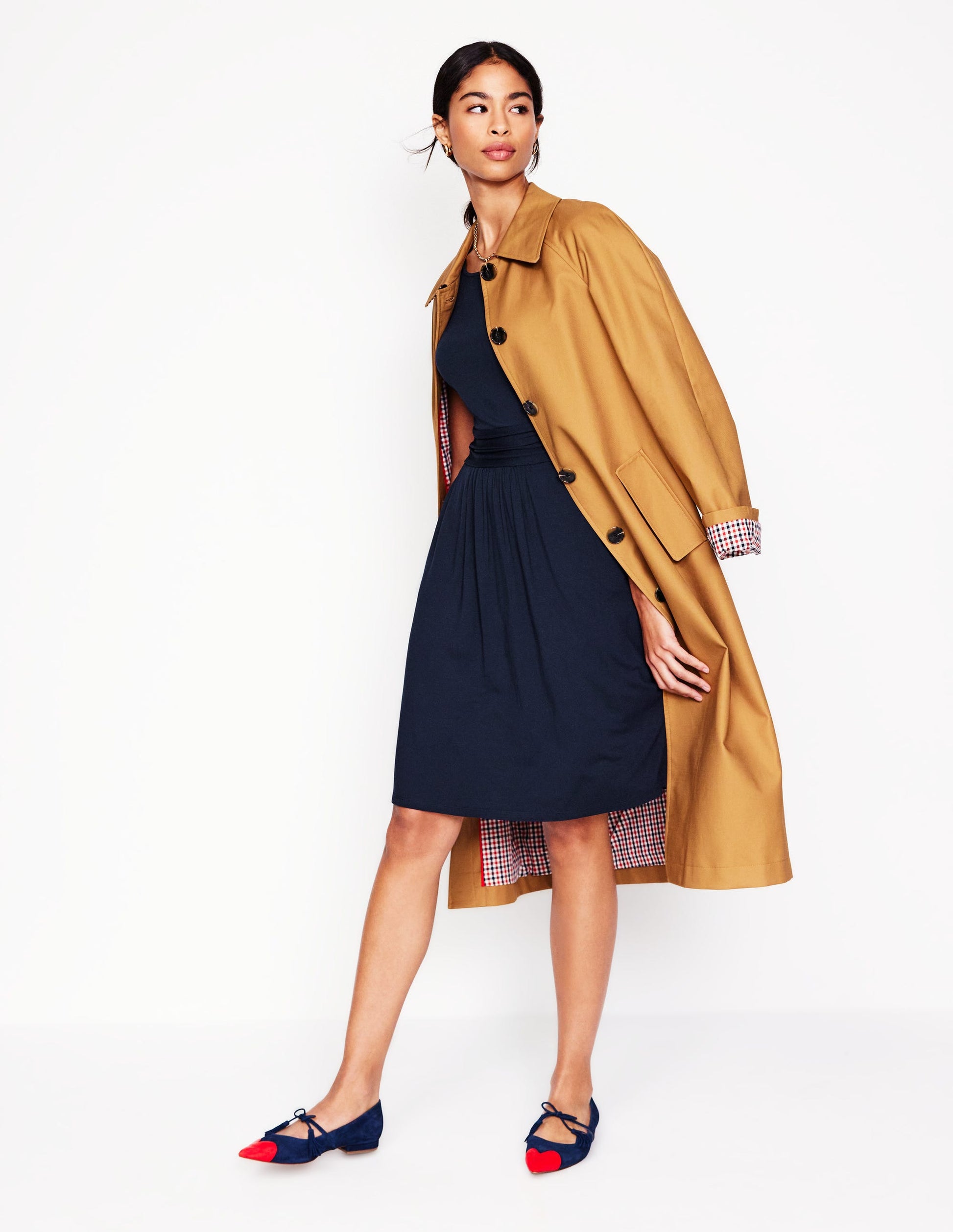 Amelie Sleeveless Jersey Dress-Navy | Boden USA Amelie Sleeveless Jersey Dress-Navy | Boden USA