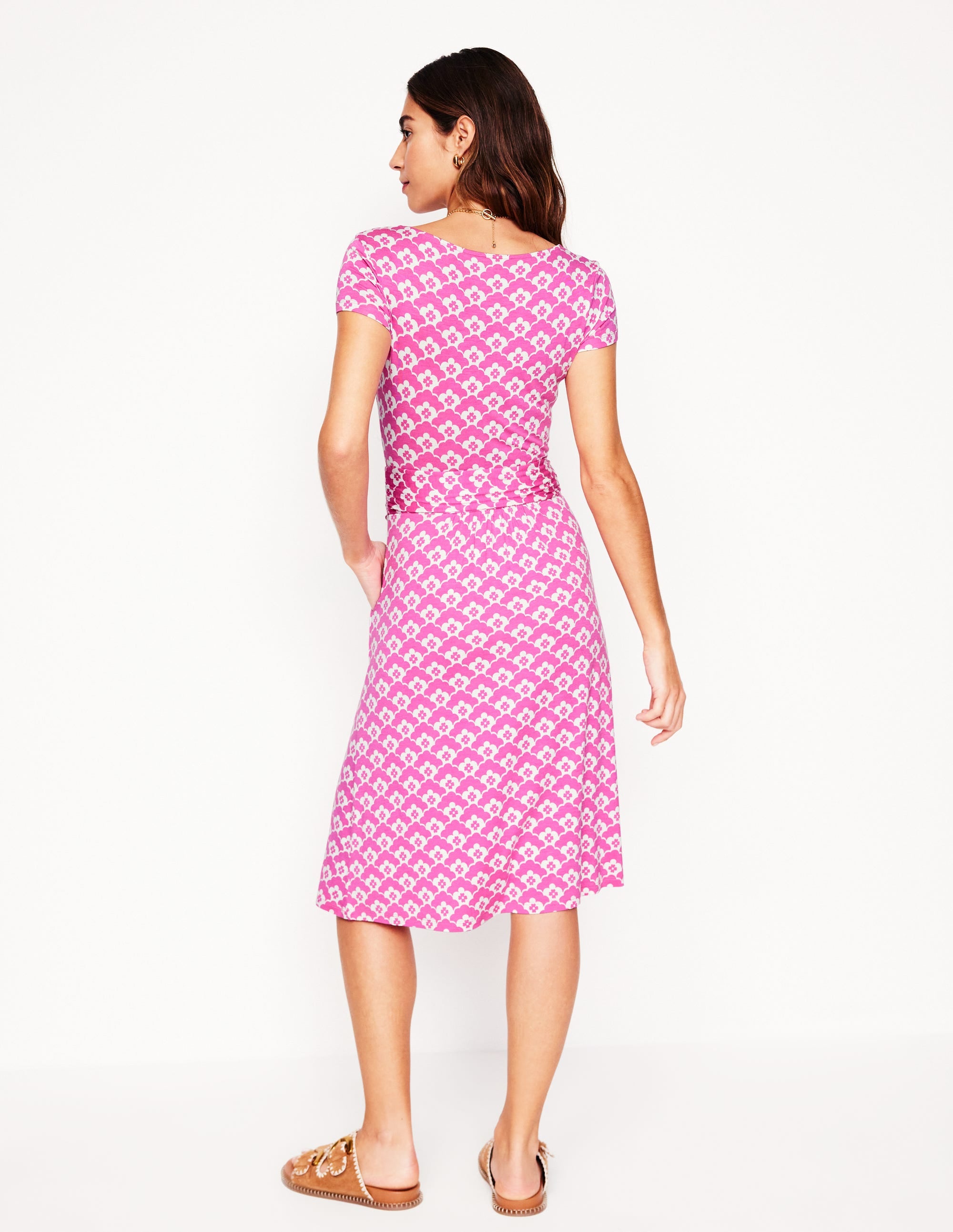 Amelie Jersey Dress-Tickled Pink, Cloud Terrace - Image 3