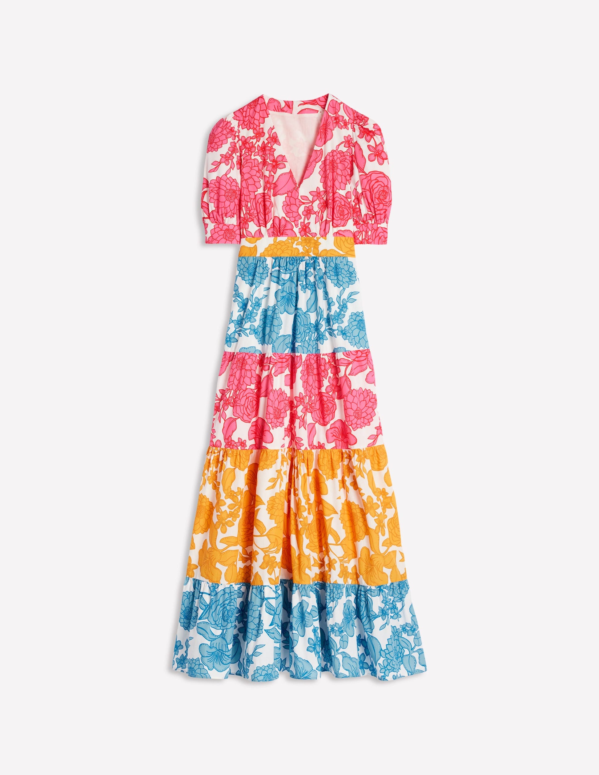 Bella Puff Sleeve Maxi Dress-Multi, Blossom Cascade | Boden USA Bella Puff Sleeve Maxi Dress-Multi, Blossom Cascade | Boden USA
