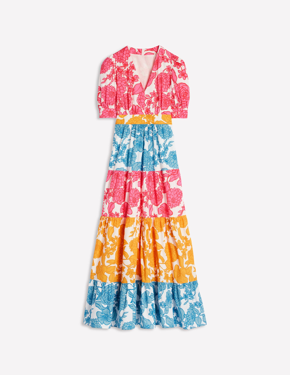 Bella Puff Sleeve Maxi Dress-Multi, Blossom Cascade - Image 6