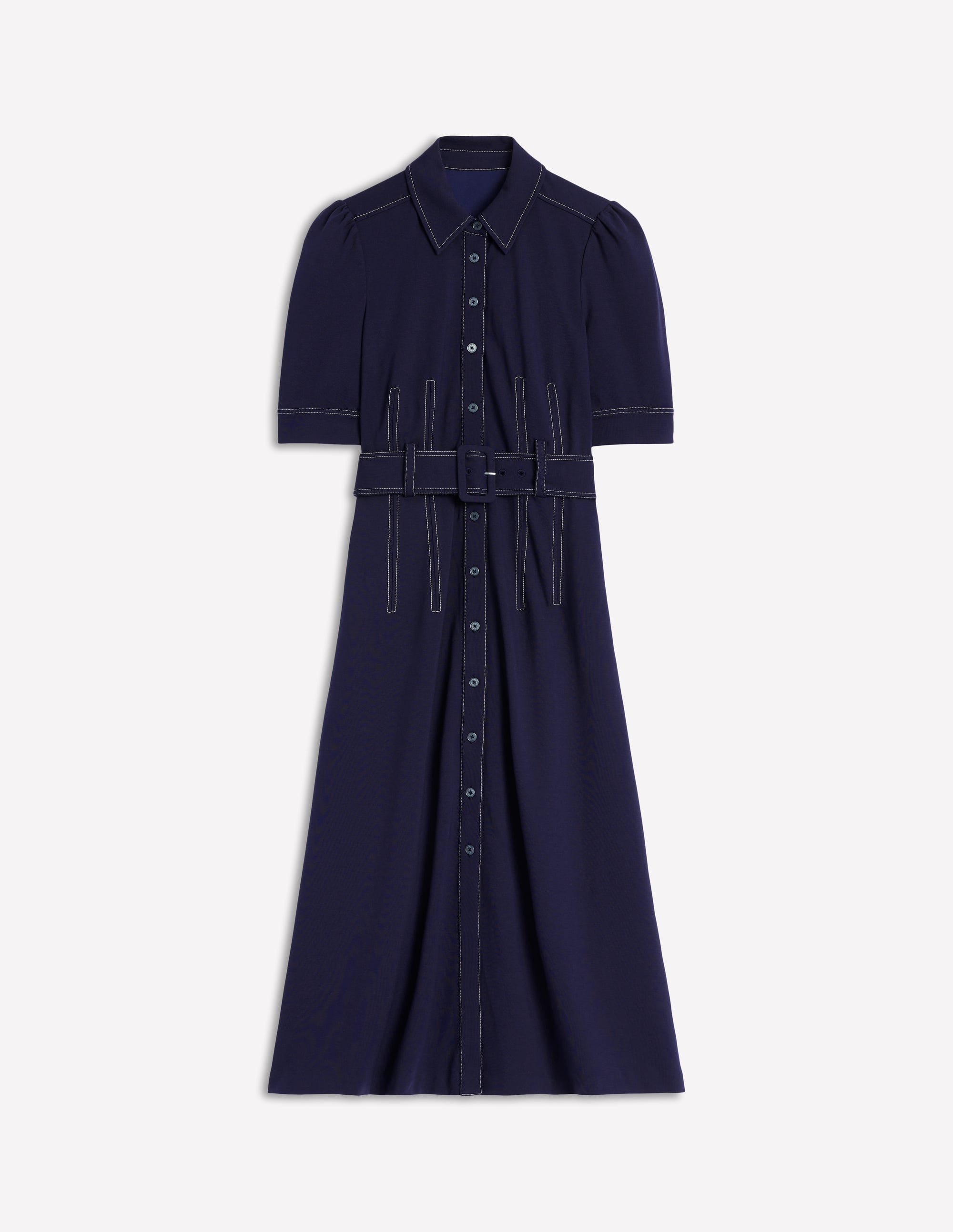 Anita Ponte Shirt Dress-Navy - Image 5
