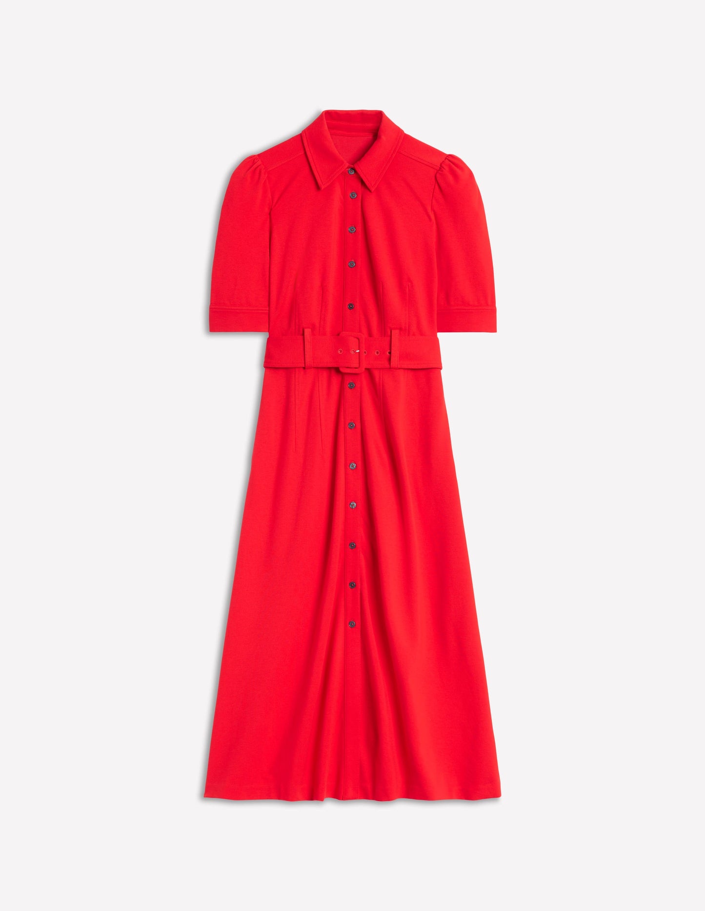 Anita Ponte Shirt Dress-Carmine Red