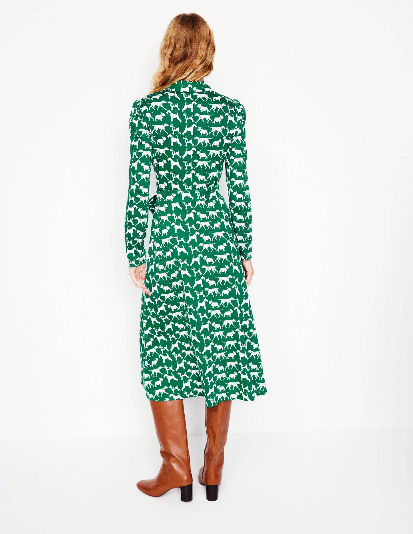 Imogen Collared Jersey Dress-Grass, Janet and Friends