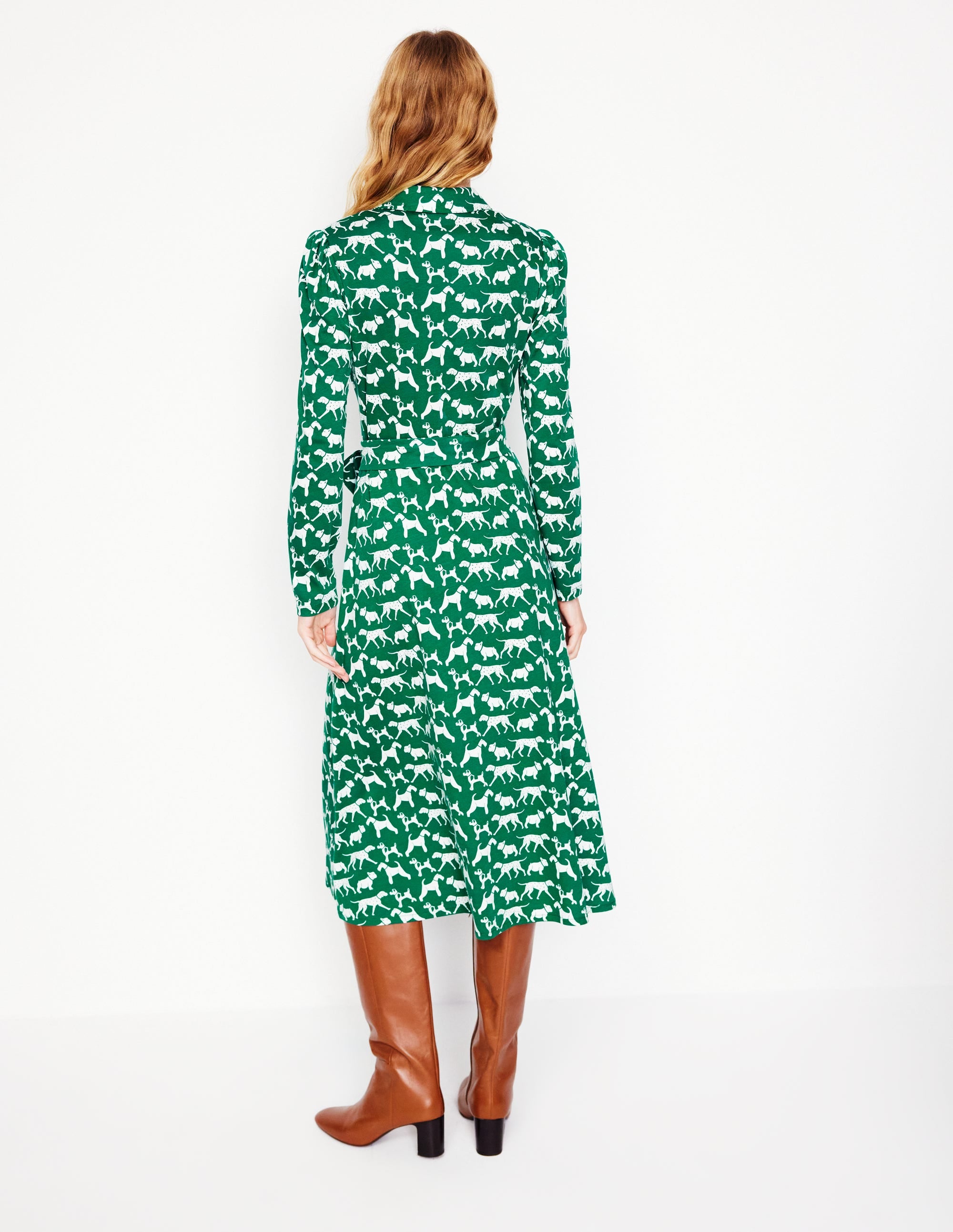 Imogen Collared Jersey Dress-Grass, Janet and Friends - Image 3