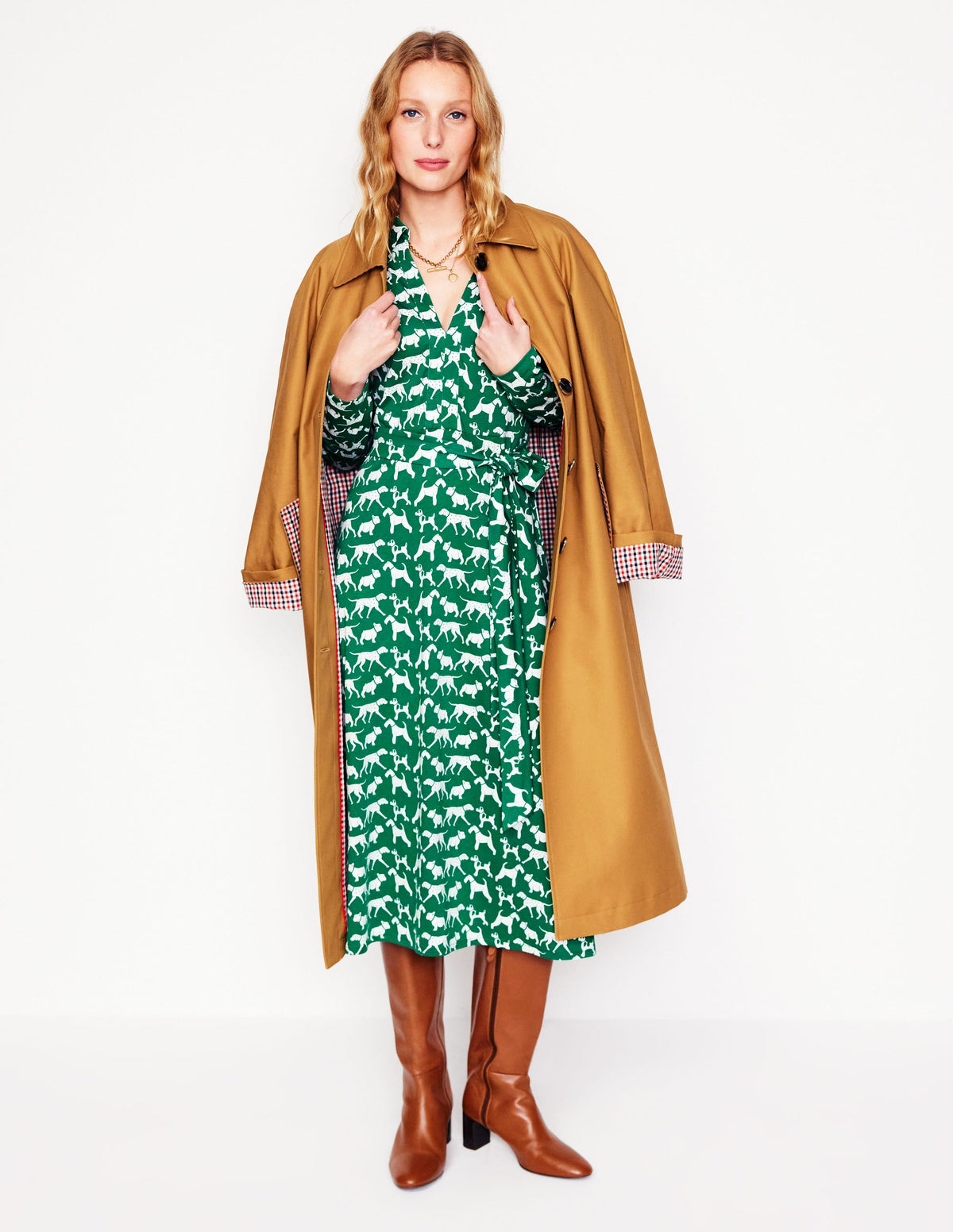 Imogen Collared Jersey Dress-Grass, Janet and Friends - Image 5