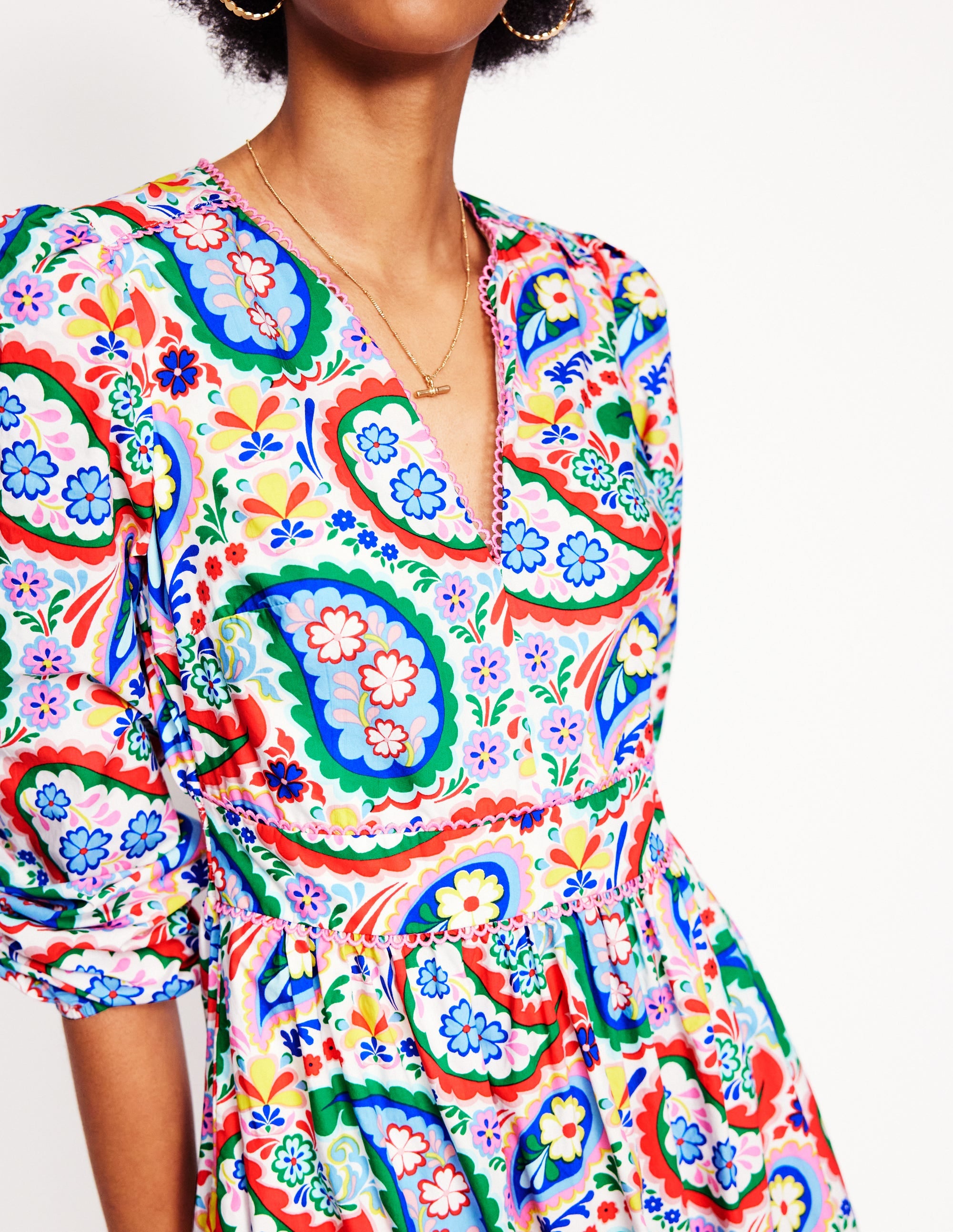 Violet Midi Dress-Multi, Meadow Paisley - Image 5