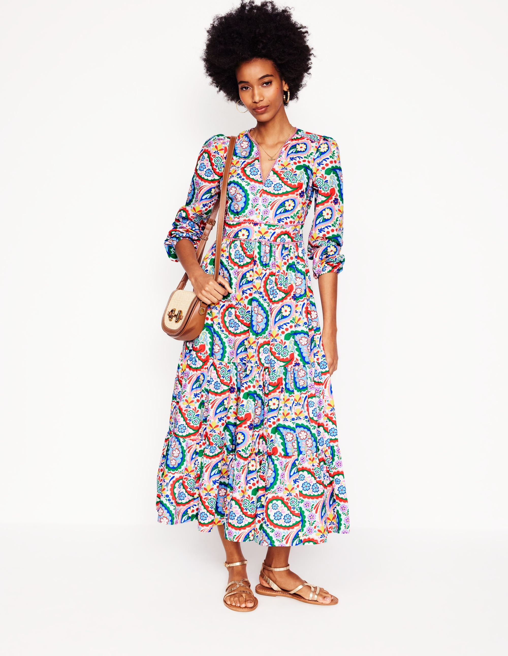 Violet Midi Dress-Multi, Meadow Paisley - Image 7