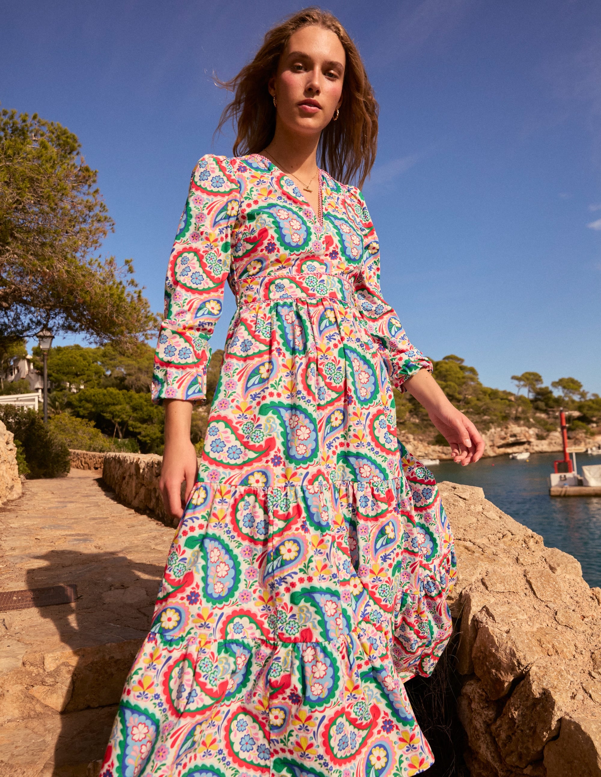 Violet Midi Dress-Multi, Meadow Paisley - Image 2