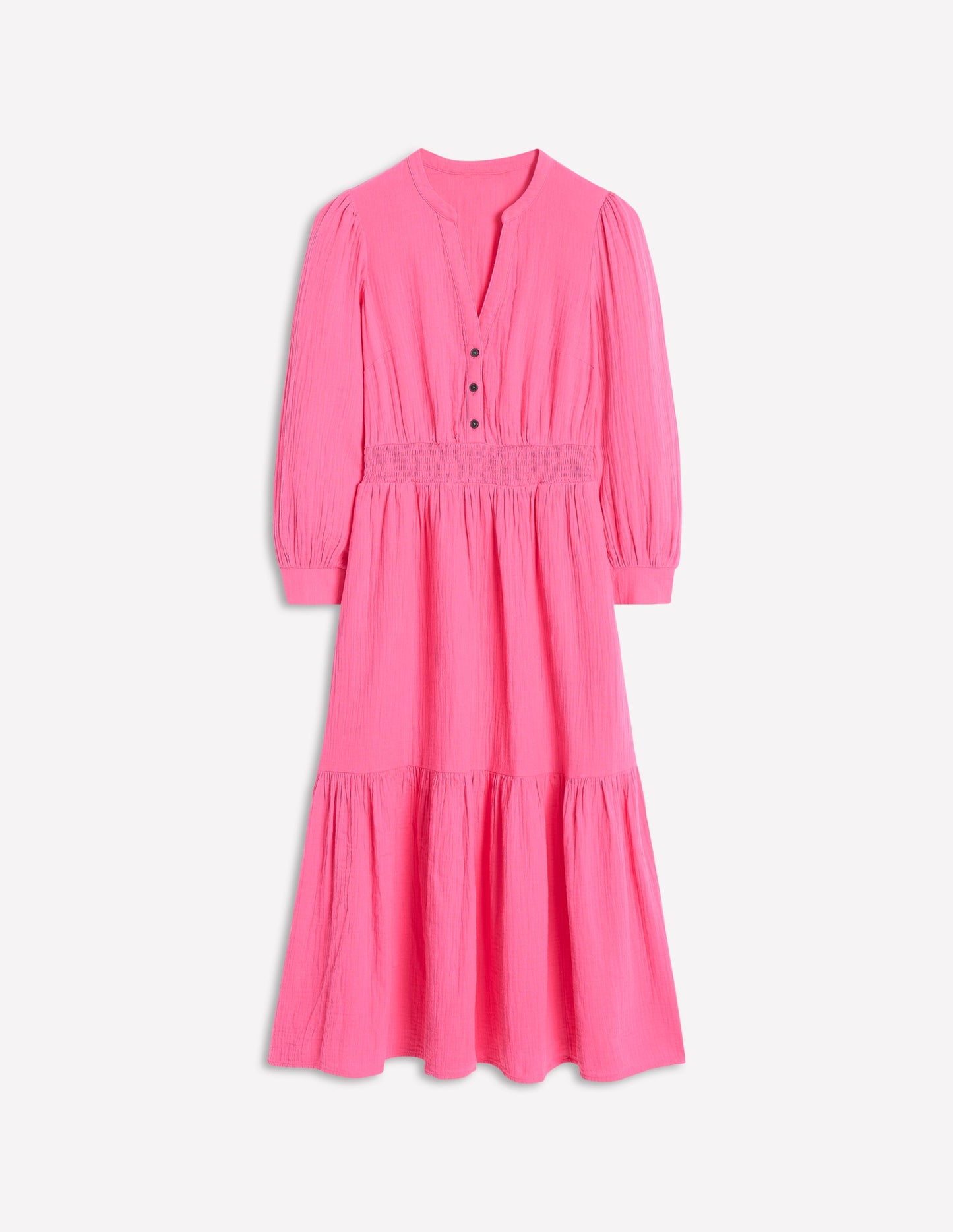 Elena Double Cloth Midi Dress-Sorbet Pink