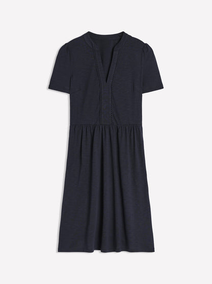 Naomi Short Sleeve Dress-Navy